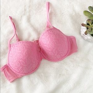 Cacique light Pink floral lace bra